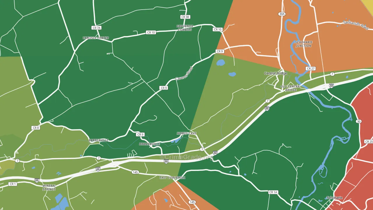 Howes Cave, NY Map of Murder Rates