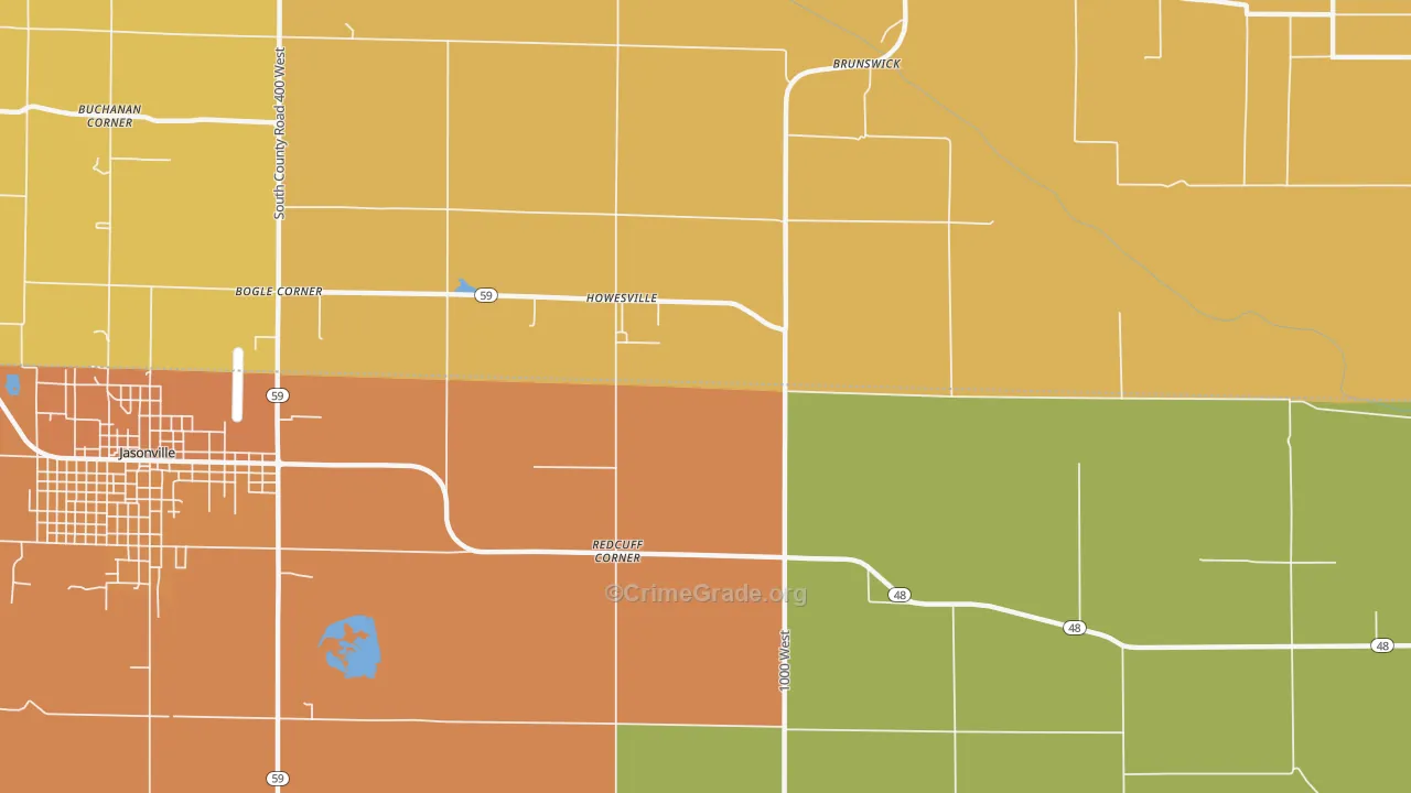Howesville, IN Map of Murder Rates