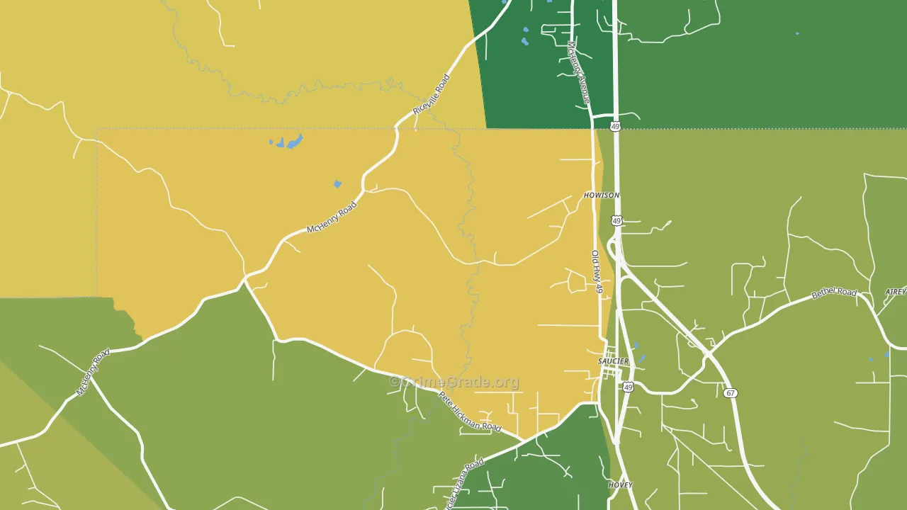 Howison, MS Map of Murder Rates