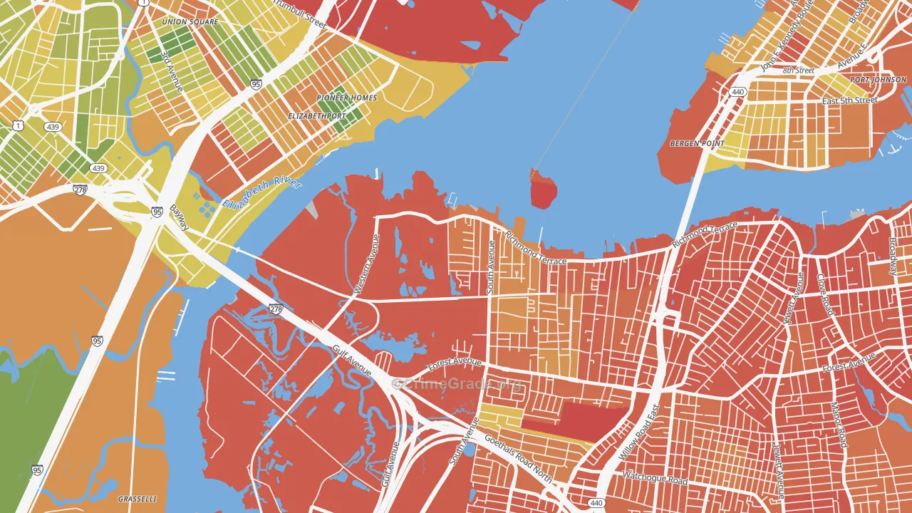Howland Hook, Staten Island, NY Map of Murder Rates
