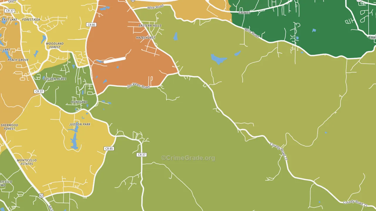 Howton, AL Map of Murder Rates
