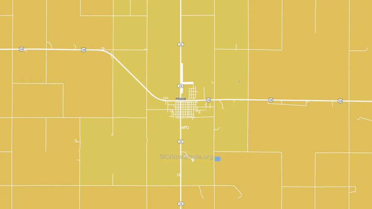Hoxie, KS Map of Murder Rates