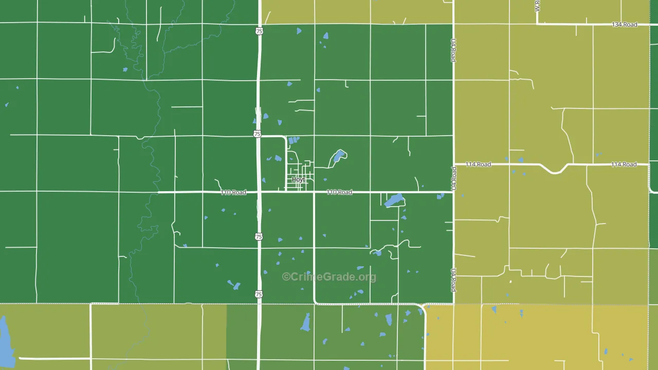 Hoyt, KS Map of Murder Rates