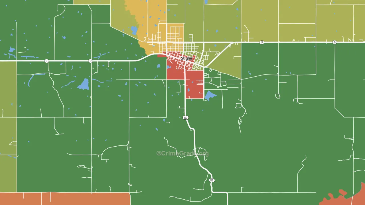 Hoyt, OK Map of Murder Rates