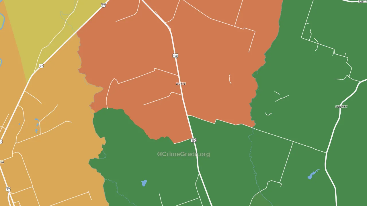 Hoyte, TX Map of Murder Rates