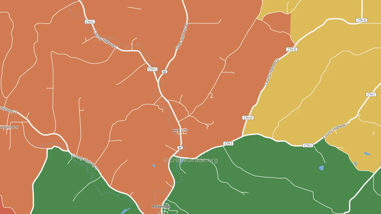 Hub City, WI Map of Murder Rates