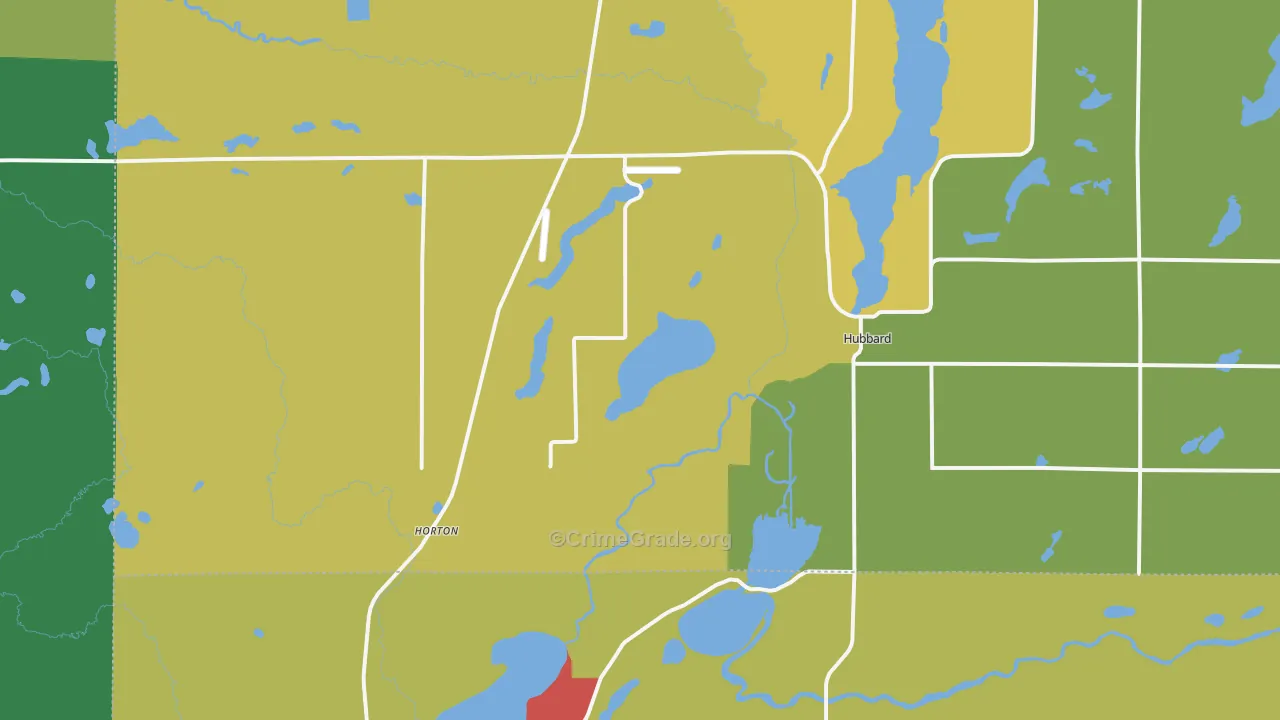 Hubbard, MN Map of Murder Rates