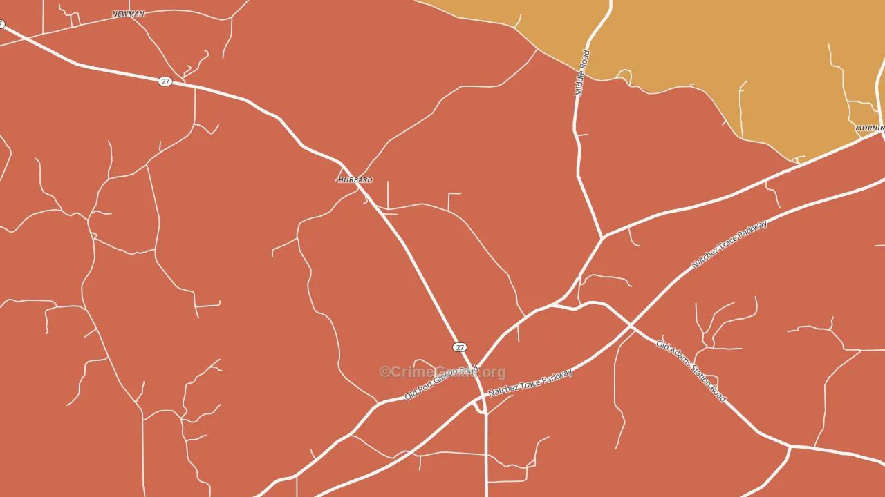 Hubbard, MS Map of Murder Rates