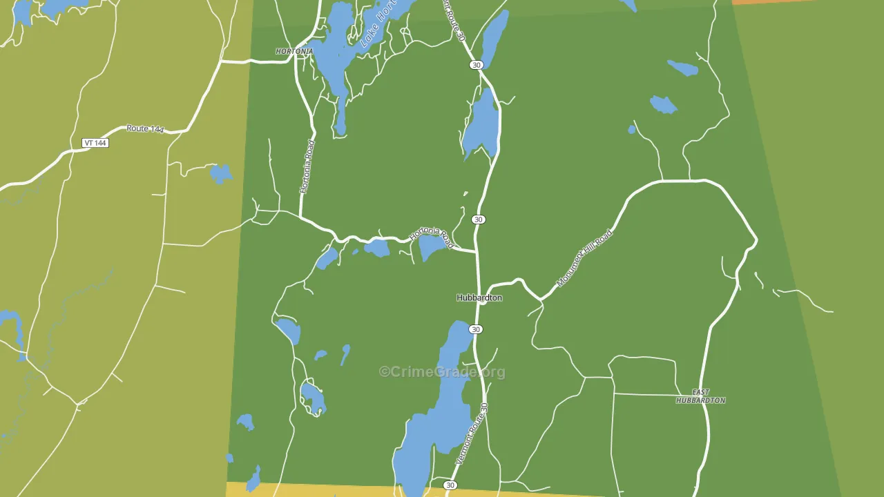 Hubbardton, VT Map of Murder Rates