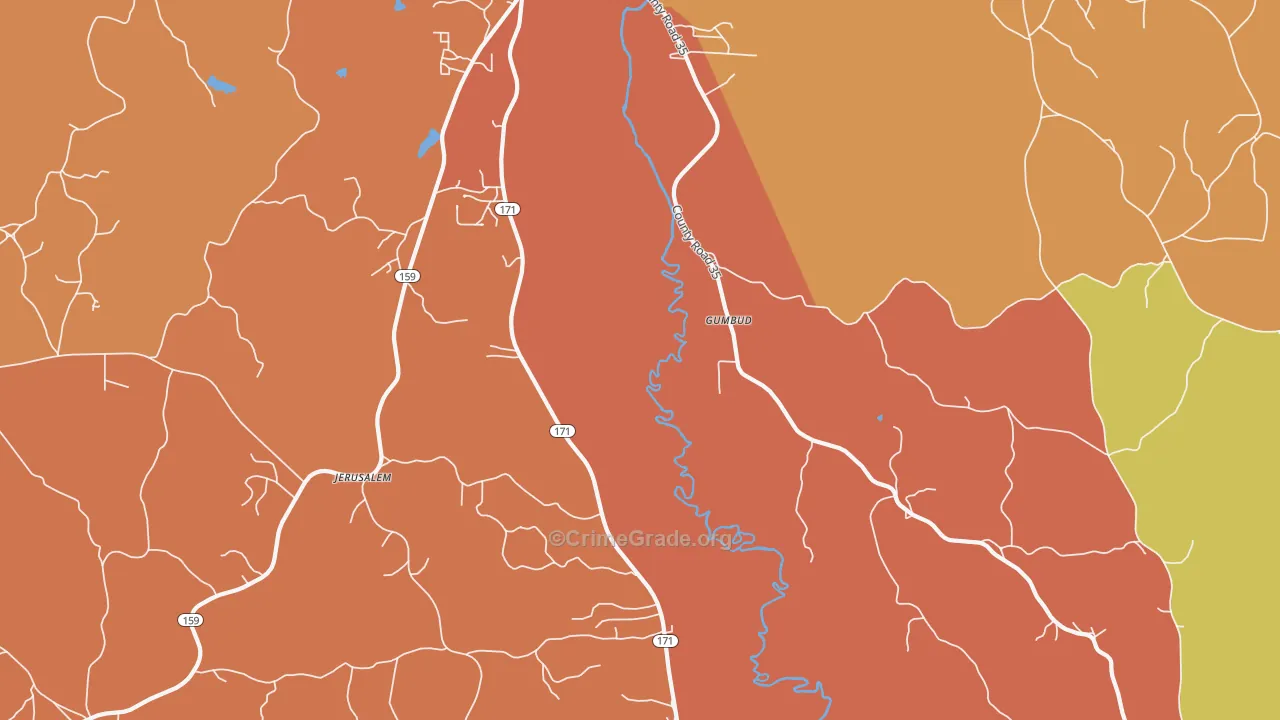 Hubbertville, AL Map of Murder Rates