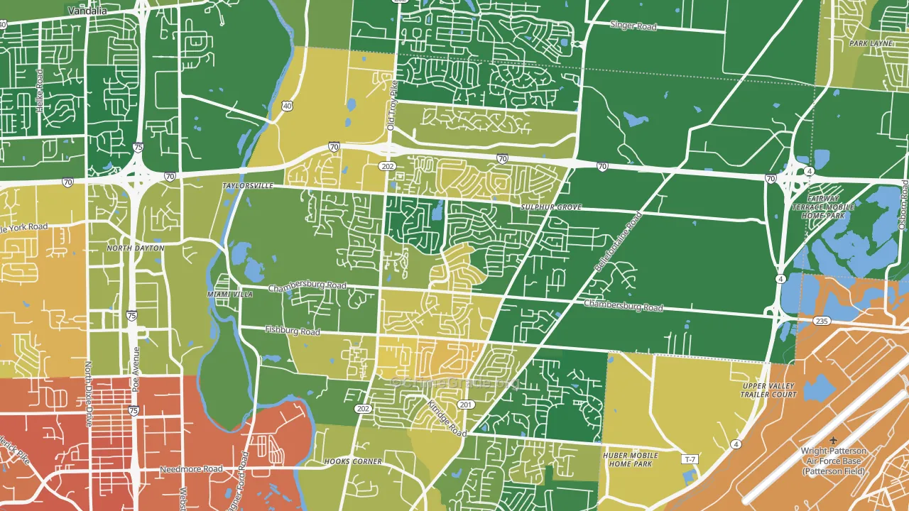 Huber Heights, OH Map of Murder Rates
