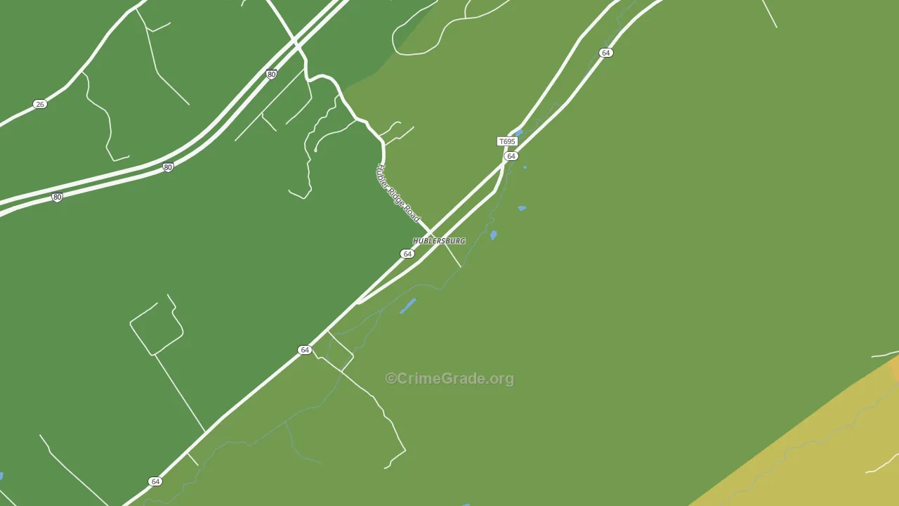 Hublersburg, PA Map of Murder Rates