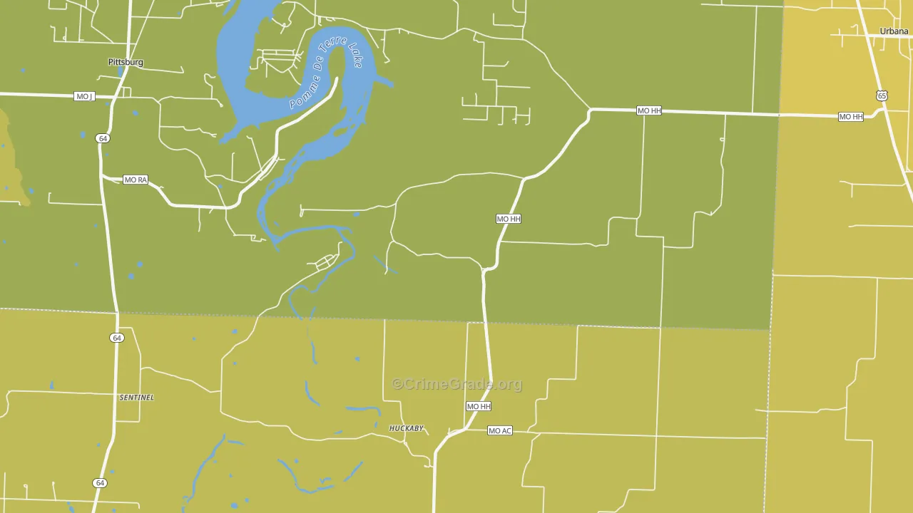 Huckaby, MO Map of Murder Rates