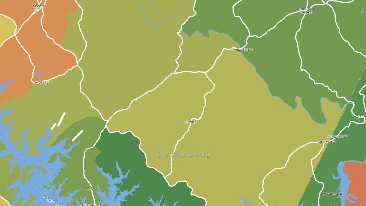 Huddleston, VA Map of Murder Rates