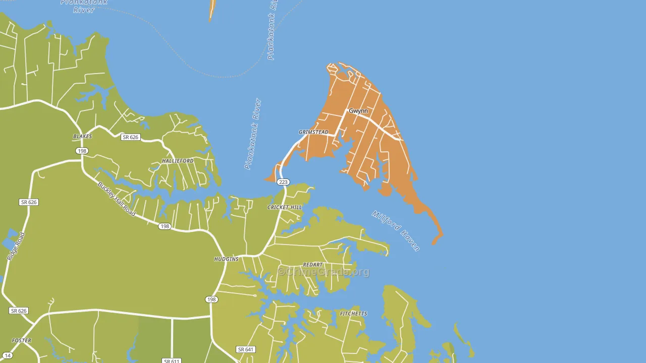 Hudgins, VA Map of Murder Rates