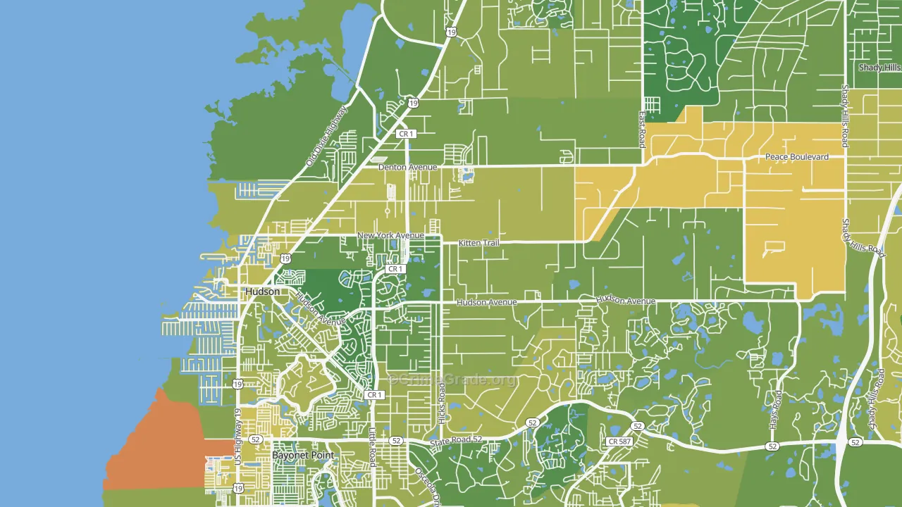 Hudson, FL Map of Murder Rates