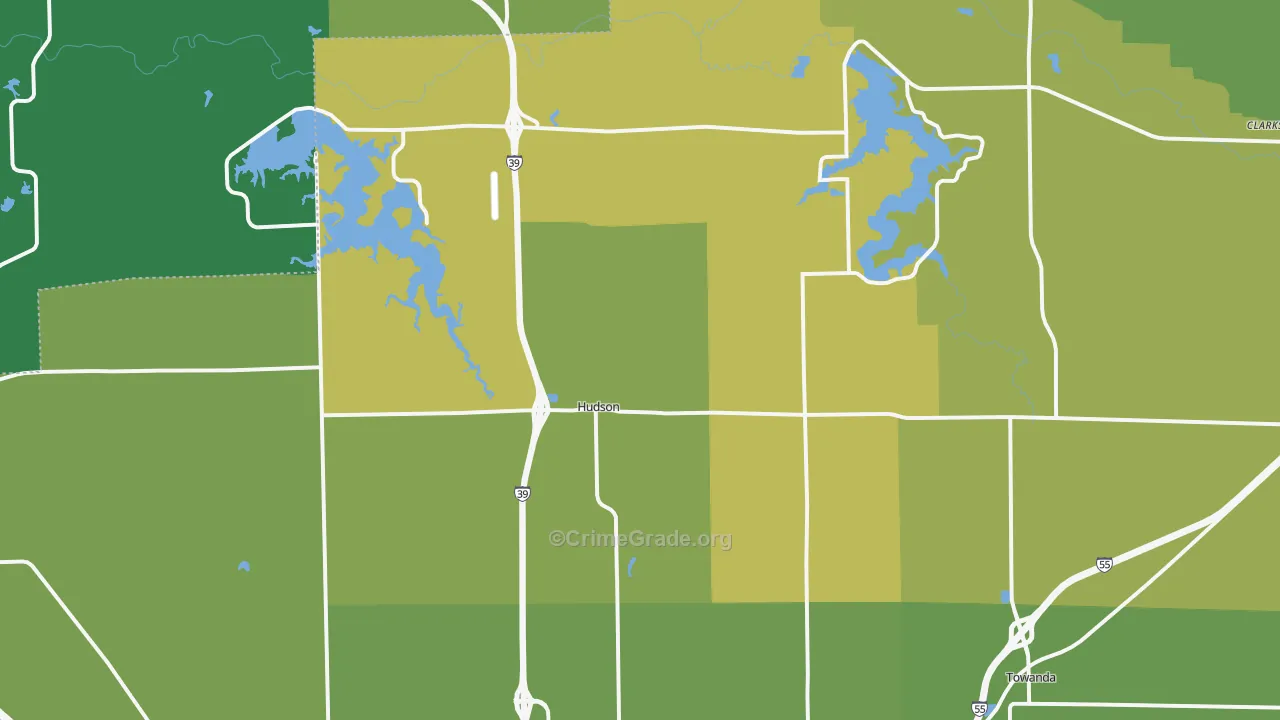 Hudson, IL Map of Murder Rates