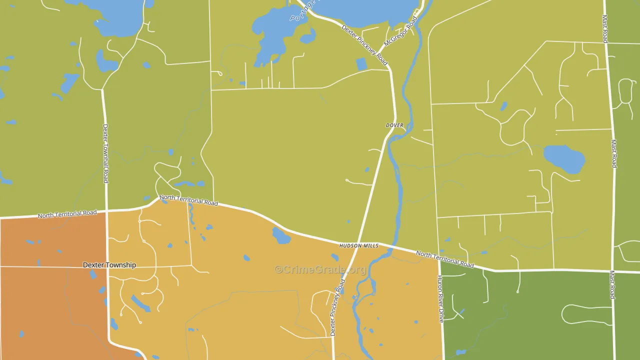 Hudson Mills, MI Map of Murder Rates