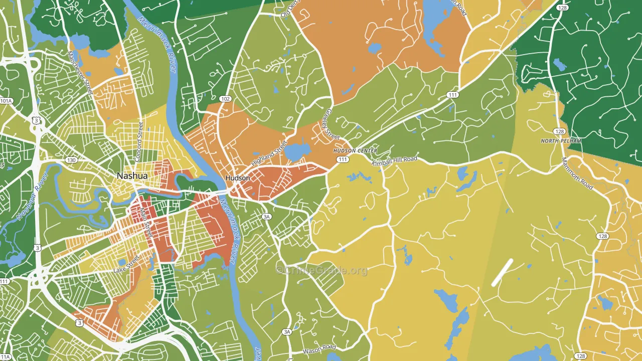 Hudson, NH Map of Murder Rates