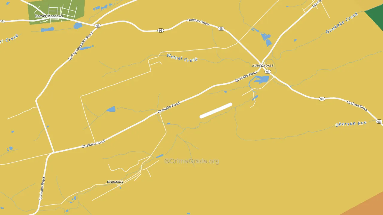 Hudsondale, PA Map of Murder Rates
