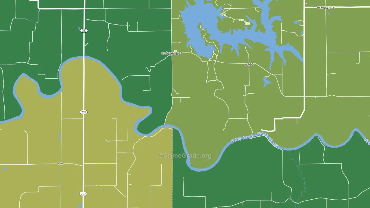 Hudsonville, IN Map of Murder Rates