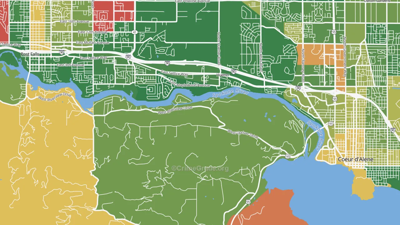 Huetter, ID Map of Murder Rates