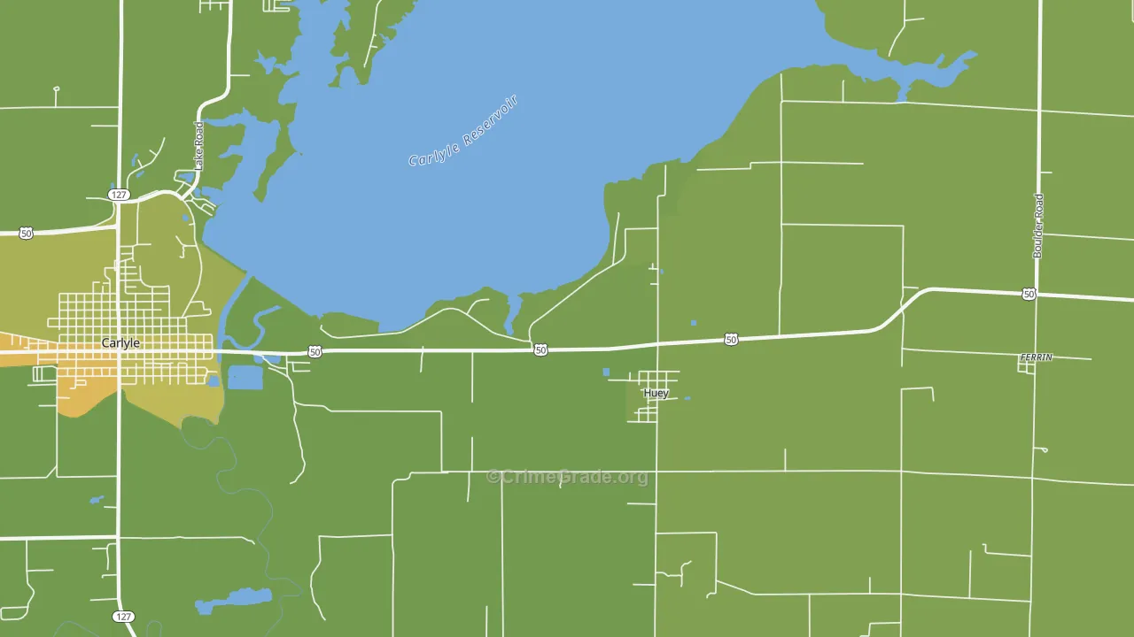 Huey, IL Map of Murder Rates
