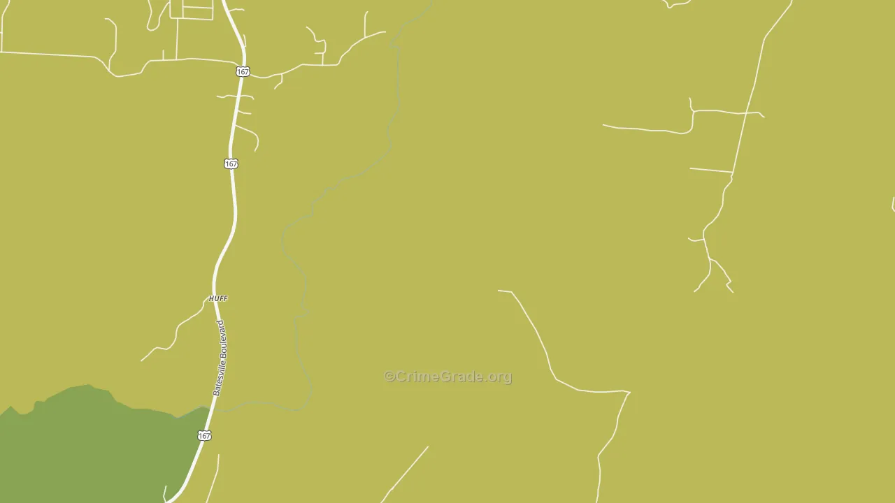 Huff, AR Map of Murder Rates