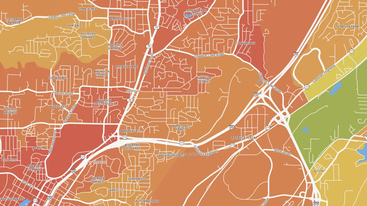 Huffman, Birmingham, AL Map of Murder Rates