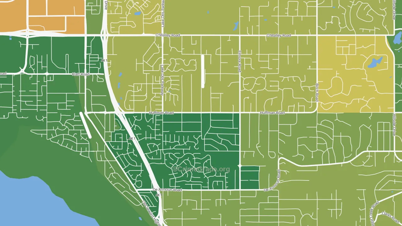 Huffman-O'Malley, Anchorage, AK Map of Murder Rates