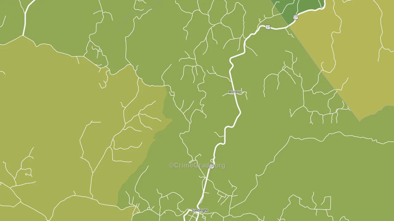 Huffman, TN Map of Murder Rates