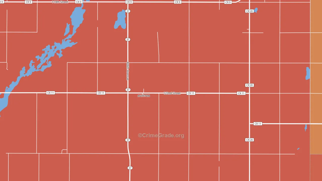 Huffton, SD Map of Murder Rates
