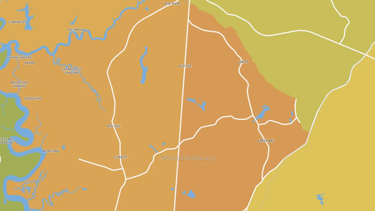 Huger, SC Map of Murder Rates