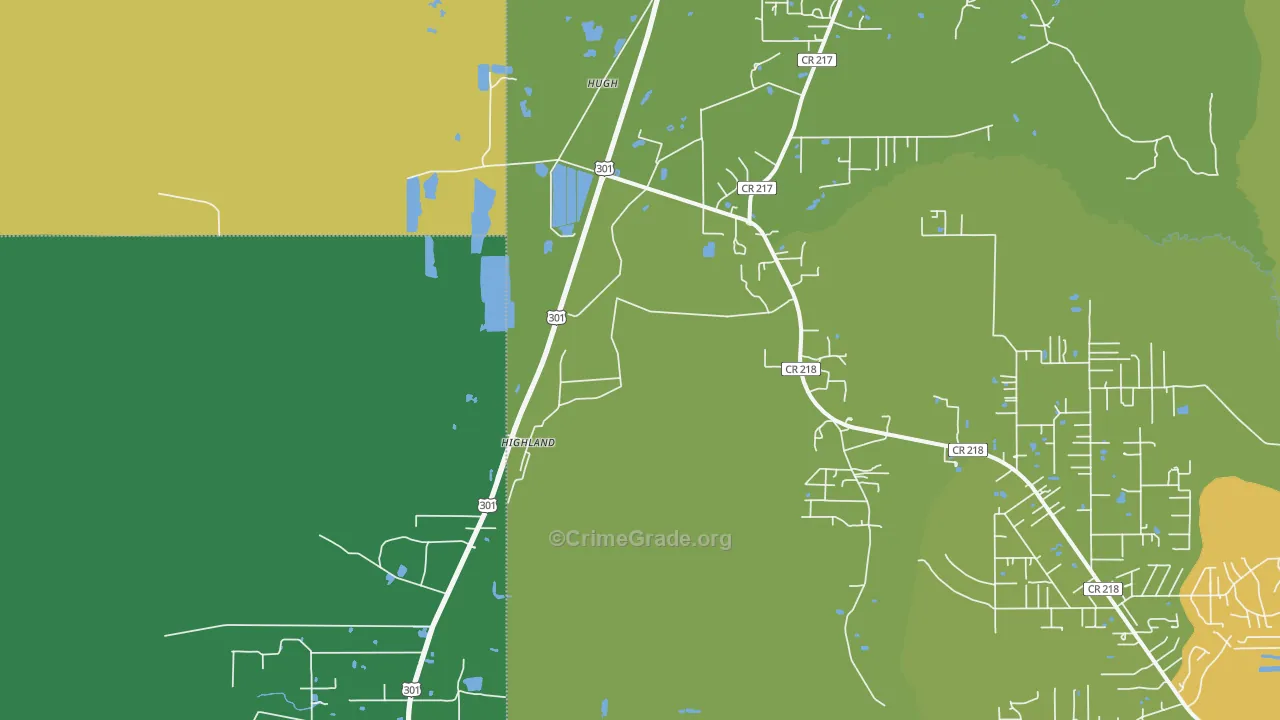 Hugh, FL Map of Murder Rates