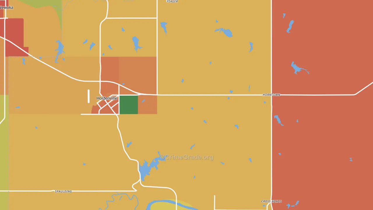 Hughes County, OK Map of Murder Rates