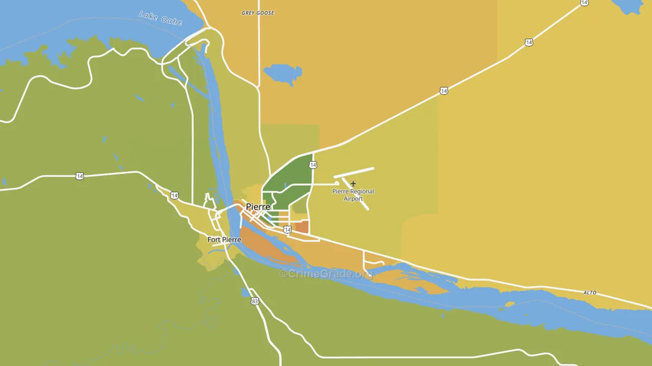 Hughes County, SD Map of Murder Rates