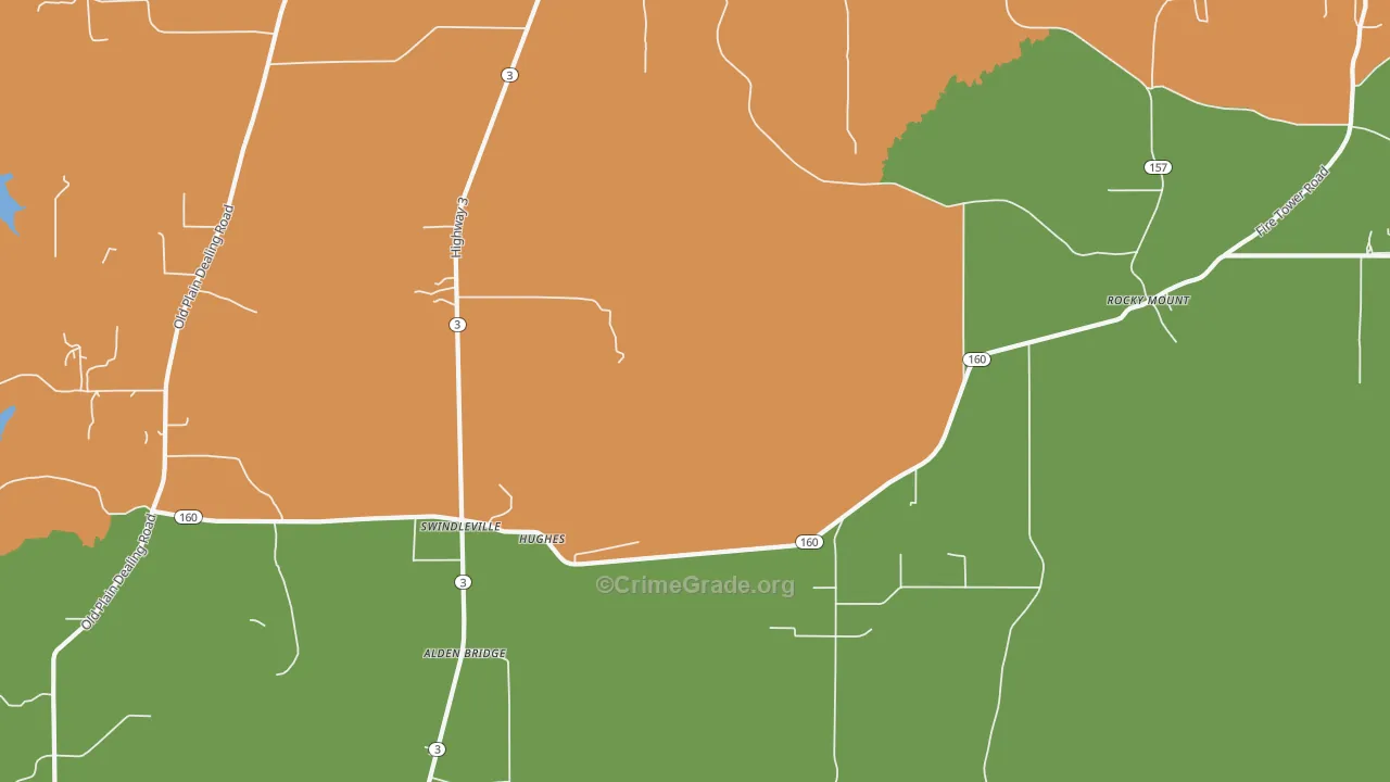 Hughes, LA Map of Murder Rates
