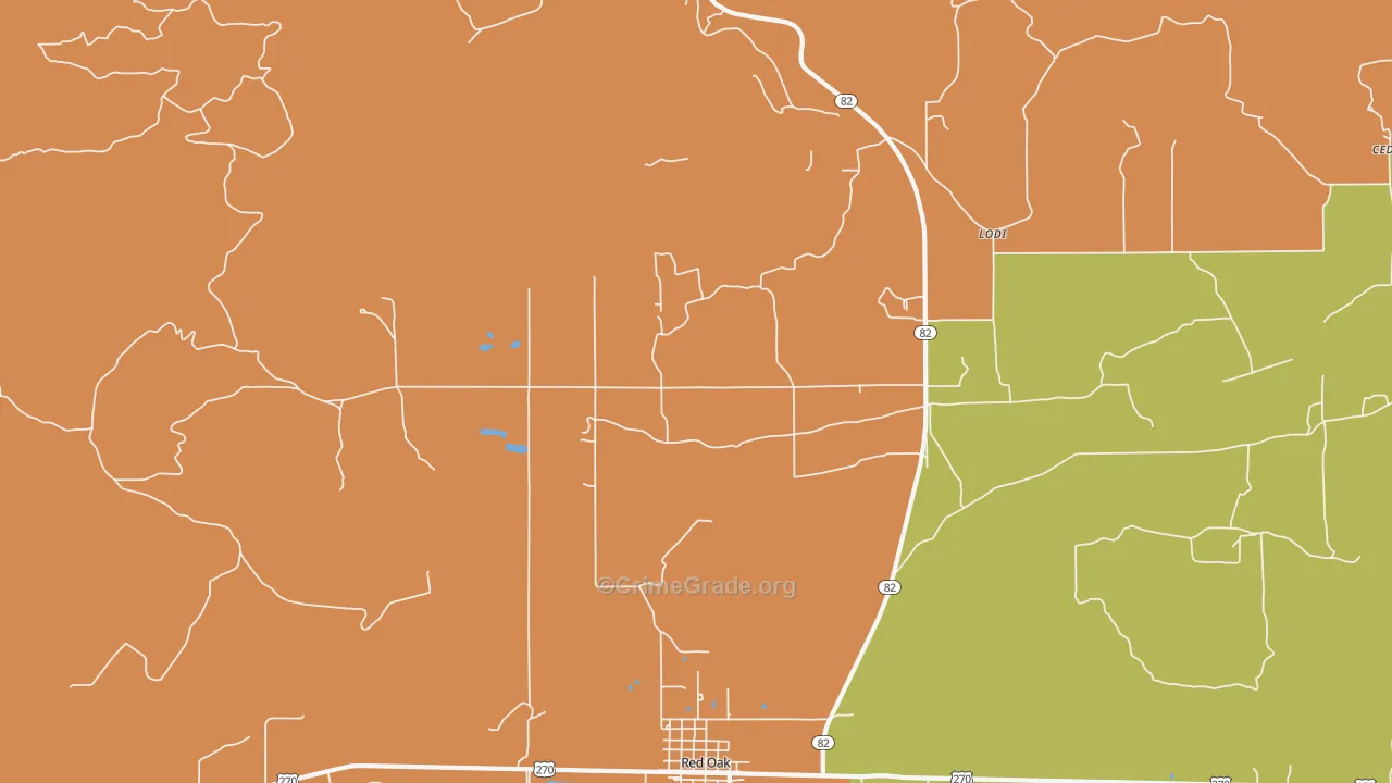 Hughes, OK Map of Murder Rates