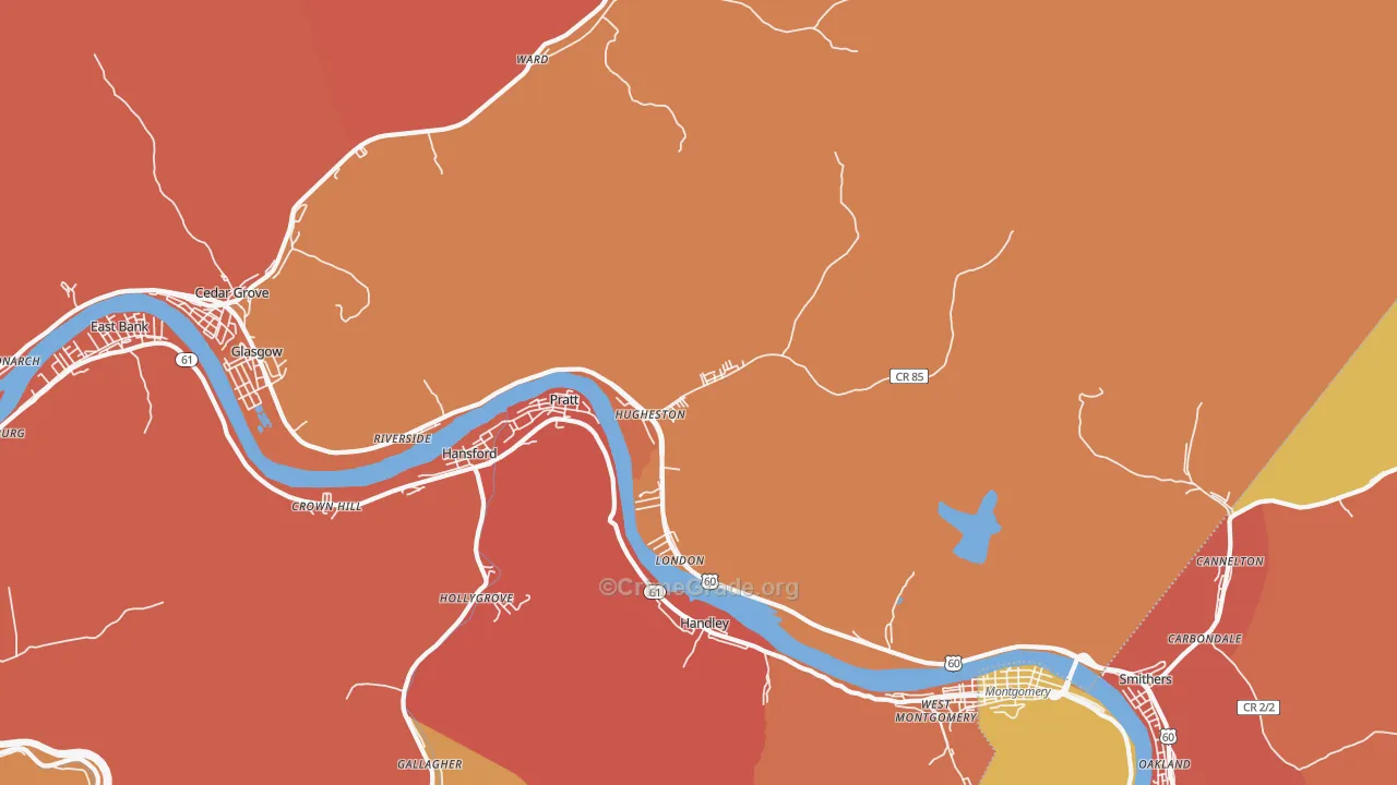 Hugheston, WV Map of Murder Rates