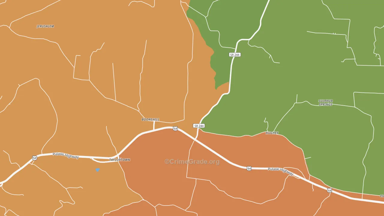 Hughey, TN Map of Murder Rates