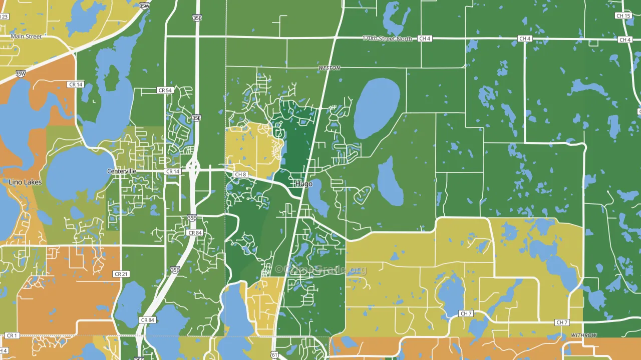 Hugo, MN Map of Murder Rates