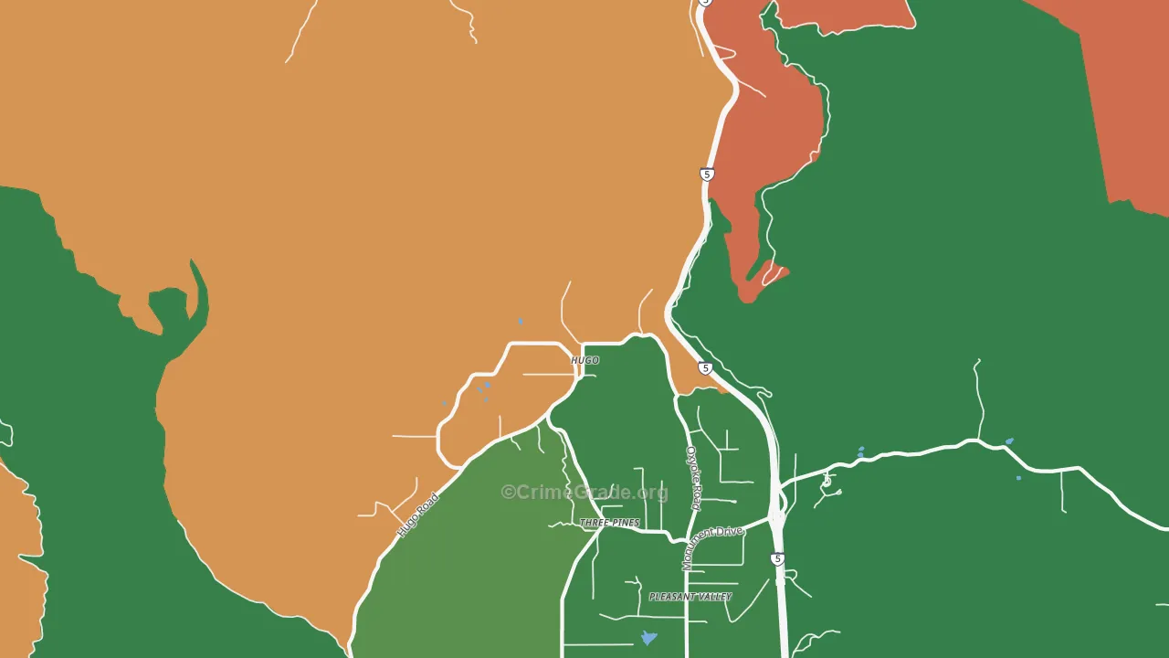 Hugo, OR Map of Murder Rates