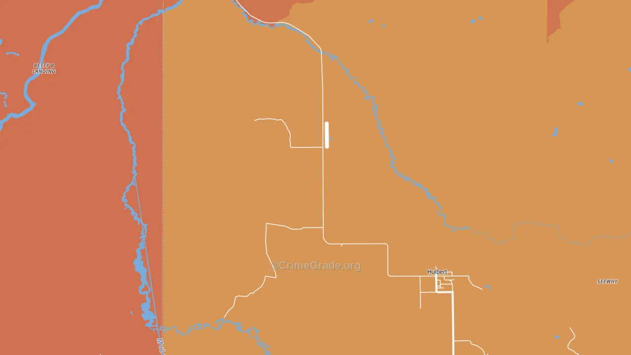 Hulbert, MI Map of Murder Rates