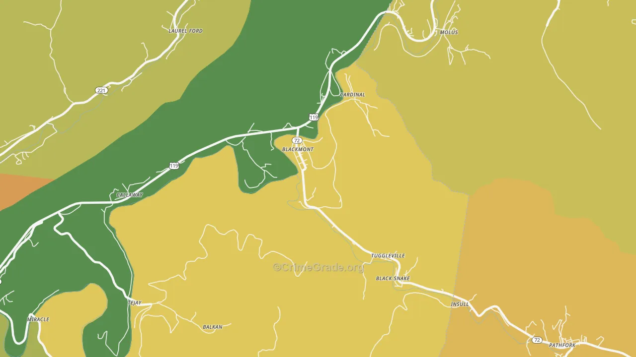 Hulen, KY Map of Murder Rates