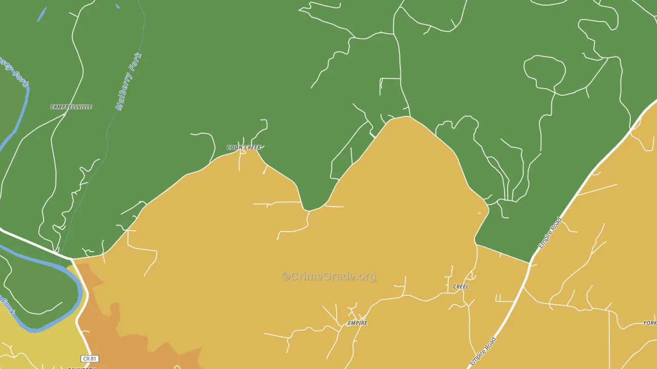 Hull, AL Map of Murder Rates