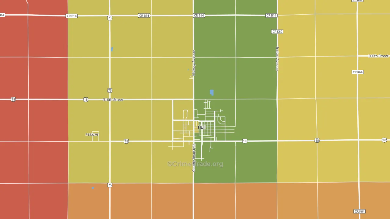 Hull, IA Map of Murder Rates