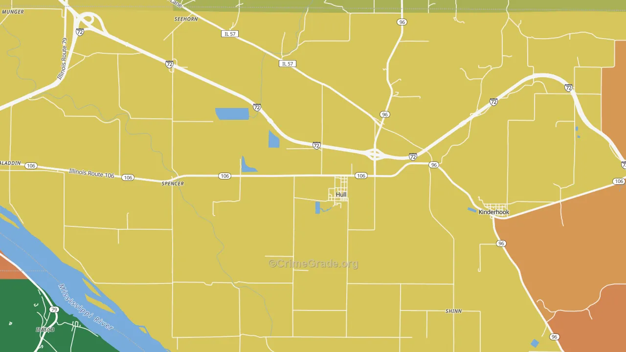 Hull, IL Map of Murder Rates