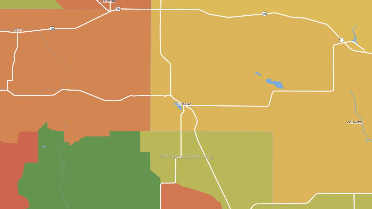 Humbird, WI Map of Murder Rates