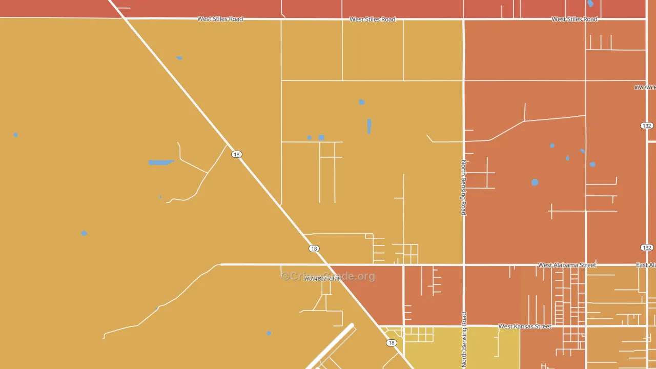 Humble City, NM Map of Murder Rates