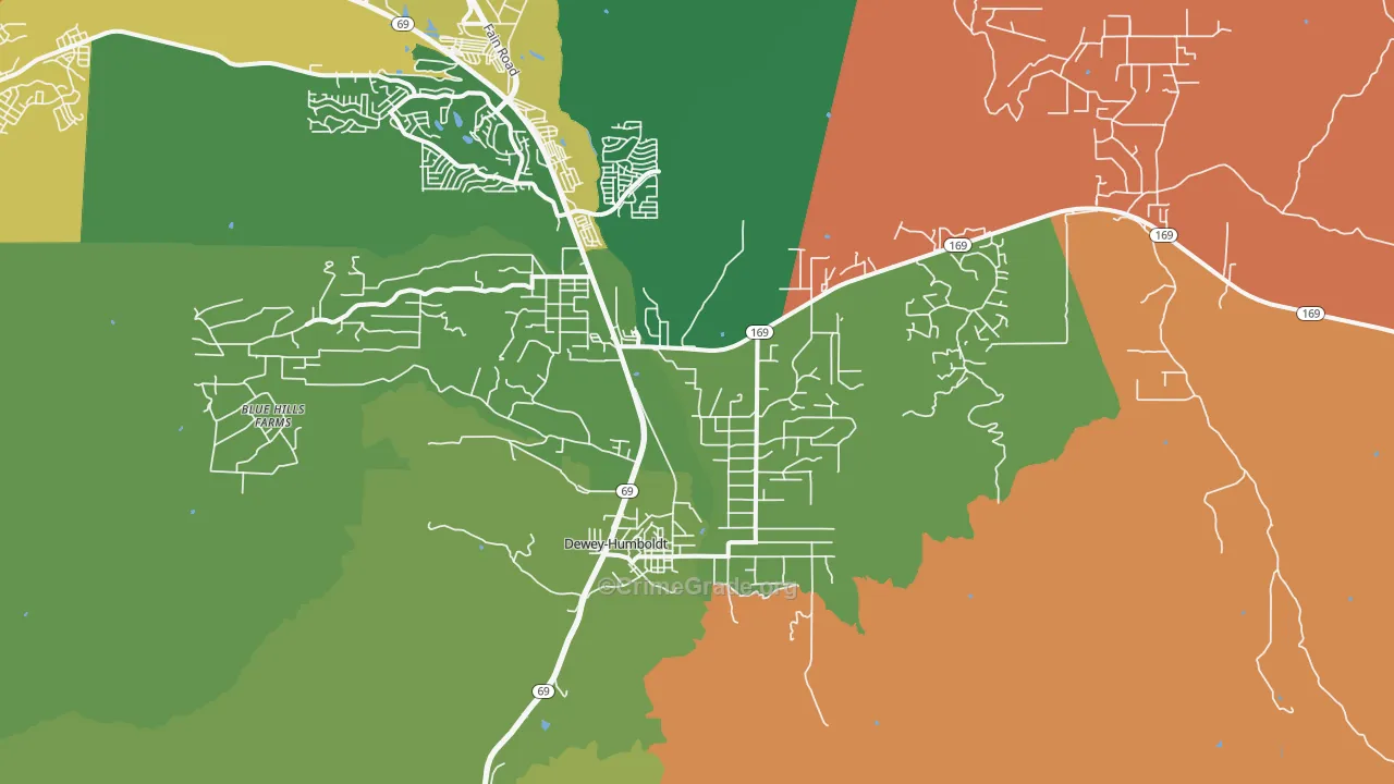 Humboldt, AZ Map of Murder Rates